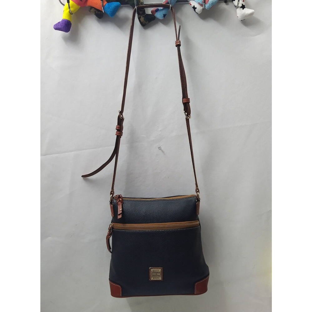 Dooney & Bourke Black Pebbled Leather Zipper Pocket Crossbody Bag - Picture 6 of 16